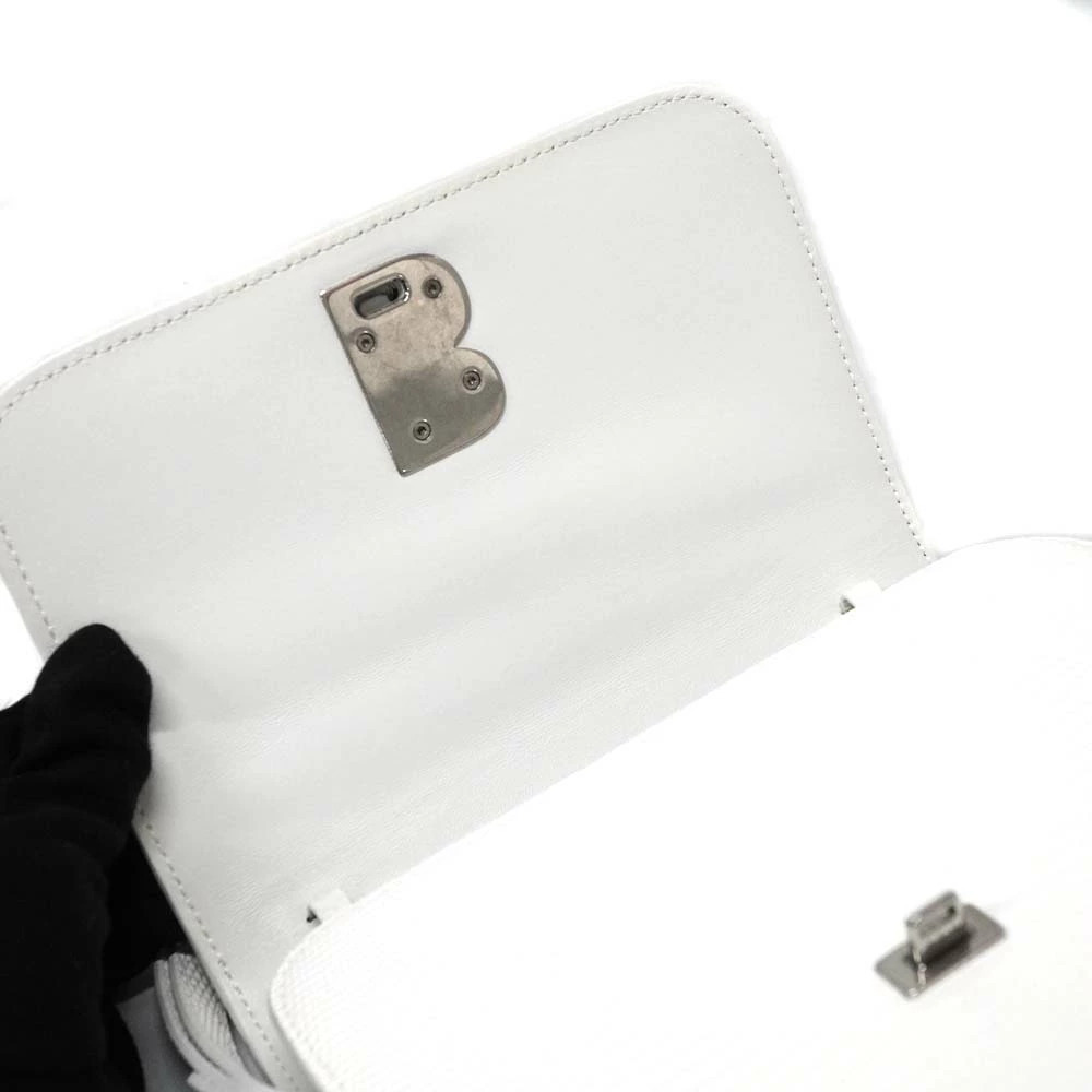 Balenciaga B Logo Plaque Crossbody Bag croc embossed White - Picture 7 of 11